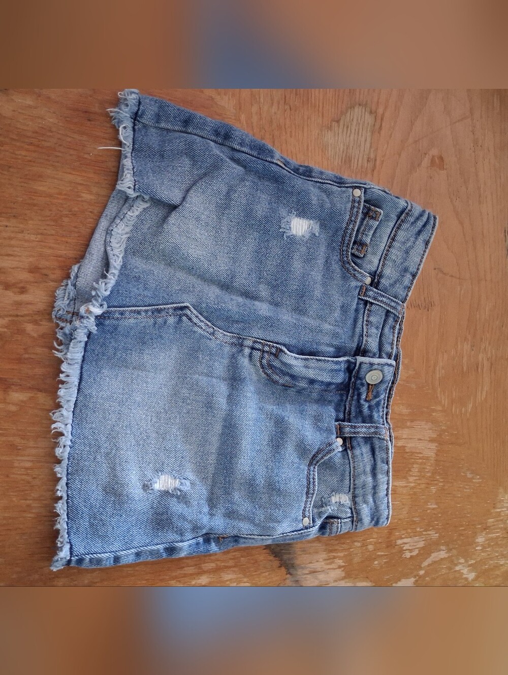wonder nation Light Blue Denim Frayed Skirt